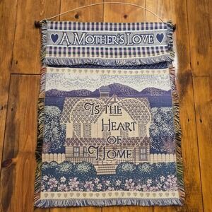 VTG "A Mother's Love Is The Heart Of Home" CottagecoreTapestry Wall Hanging